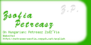 zsofia petreasz business card